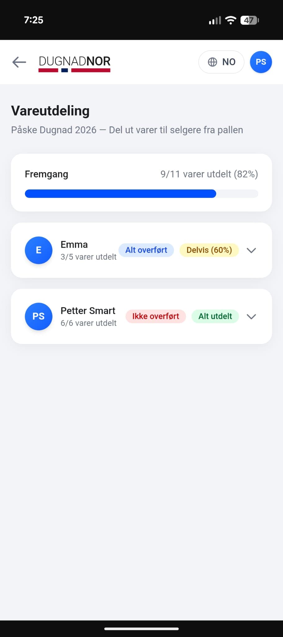 Del ut og kasser inn